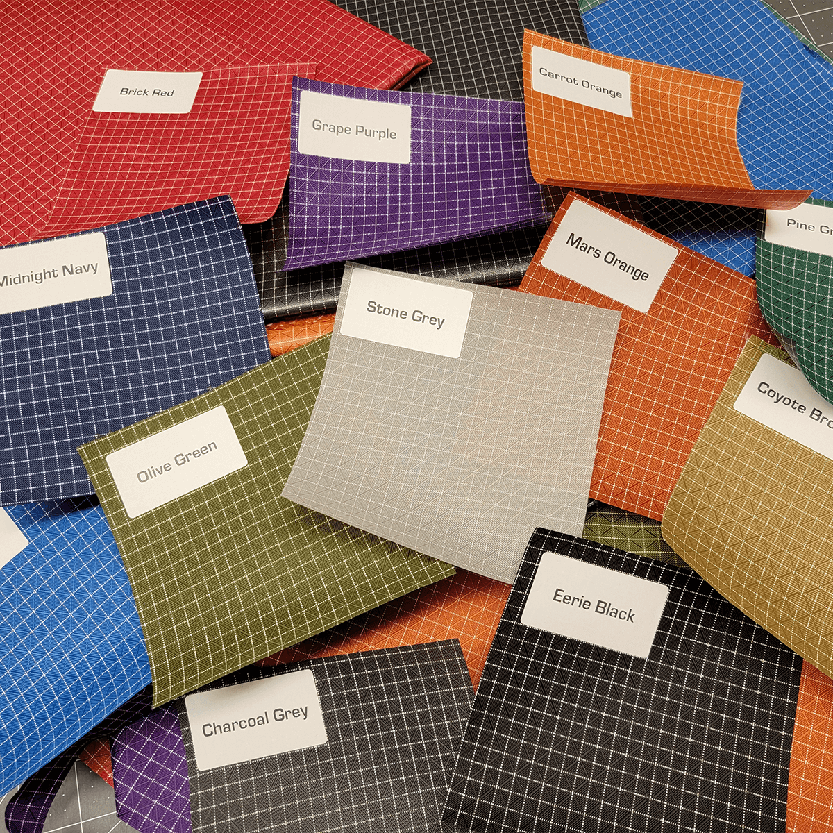 Gridstop Sample Pack: 12-Color Fabric Swatches (5" x 5" Samples)